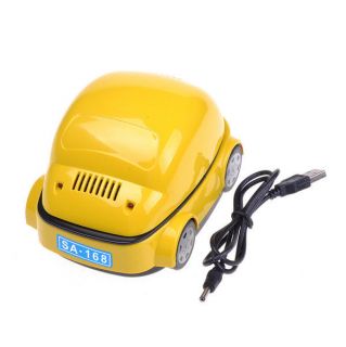Yellow Car Shaped USB Cigarette Smokeless Ashtray Air Purifier Durable 