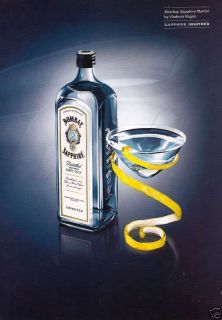 2004 Print Ad BOMBAY Sapphire Dry GIN ~ Martini Glass by Artist 