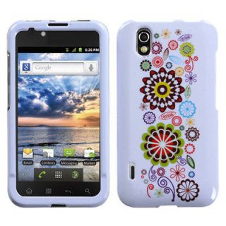 BOOST MOBILE LG MARQUEE LS855 SNAP ON CASE HARD COVER SMILE SUNFLOWER