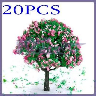 20PC 2.7 Inch Flower Diorama Trees Model Train Military