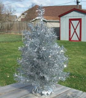   Bold Table Top Aluminum Christmas Tree w Small Branches Silver Vtg 25