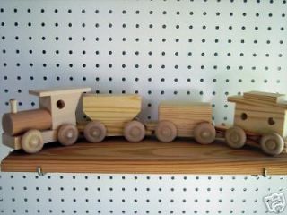 Wooden Toy 4 Car (Box/Coal Cars) Train