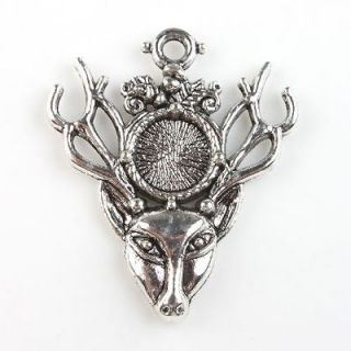 10x 143011 Wholesale Vintage Silvery Antelope Head Charms Alloy 
