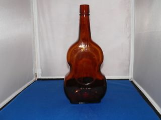 Vintage Large Amber Guitar Bottle