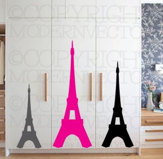EIFFEL TOWER Paris Theme Vinyl Wall Decal Designs Decor Girls Bedroom 