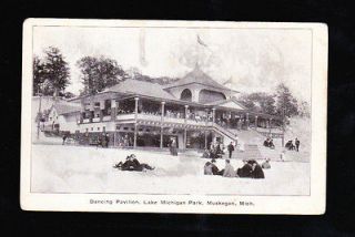 1900s Postcard Dancing Pavillon Lake Michigan Park Muskegon MI 