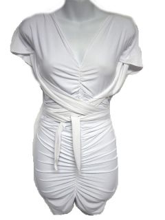 CHRISTINA Convertible Multi Way Infinite Ruched White Stretchy Slinky 