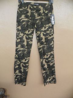 Army Green Camouflage Young Girls Urban Wear Pocket Pants New
