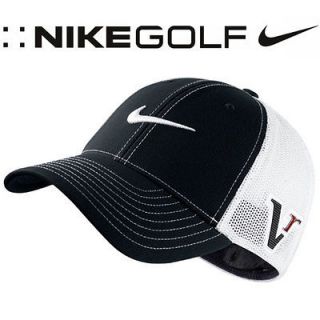 NEW 2012 NIKE Tour 20X1 Mesh Flex Fit Golf Fitted Cap Hat Black/White 