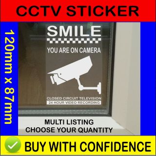 Smile CCTV Camera Monitored Warning Security Stickers Home/​Business 