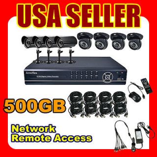   Complete 8 CH Channel CCTV Security Camera DVR System + 500GB HDD IR