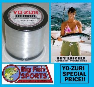 YO ZURI HYBRID Fluorocarbon Fishing Line 8lb/600yd CLEAR NEW