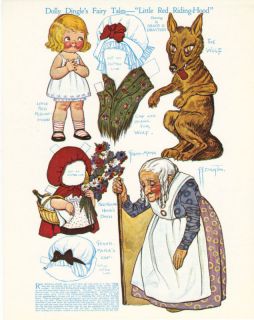 Dolly Dingle Grace Drayton Red Riding Hood Fairy Tale Paper Doll 