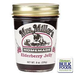 Mrs Millers Authentic Amish Homemade Elderberry Jelly (4) 8 oz Jars