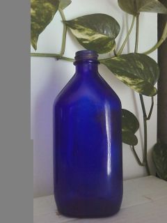 old blue glass bottles in Collectibles