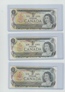 x1973 Canadian Currency Bank of Canada 1 Dollar Bill(Random Notes 