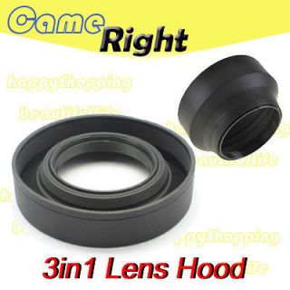   Collapsible 3in1 Rubber Lens Hood for Canon Nikon Pentax DSLR Camera