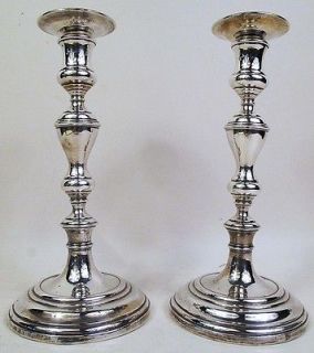   English Sterling Silver Candlesticks ~ c1926, +10 Tall, London