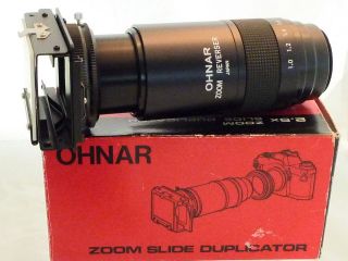 OHNAR 2.5X ZOOM SLIDE DUPLICATOR M42 SCREW FOR ANY CAMERA T MOUNT MINT
