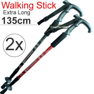 2x AntiShock Trekking Hiking Walking Stick Pole J03 NEW