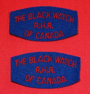 THE BLACK WATCH R.H.R OF CANADA Cloth Shoulder Flashes