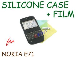   Silicone Skin Soft Cover Case + Screen Protector for Nokia E71 JQSC350