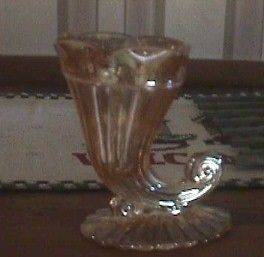 carnival glass vase orange