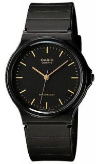 Casio MQ24 1E Mens Black Resin Strap Casual Black Dial Analog Watch