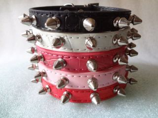   Leather Spiked Studded Dog Collars Puppy Small Dog Cat Pet Collars