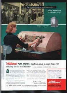 NATIONAL Post Tronic CASH REGISTER Company 1958 ad