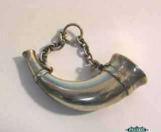 Novelty Victorian Silver Bugle Horn Vinaigrette Sampson Mordan 