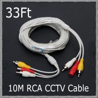 10 METER CCTV VIDEO AUDIO POWER RCA PHONO CABLE 10M