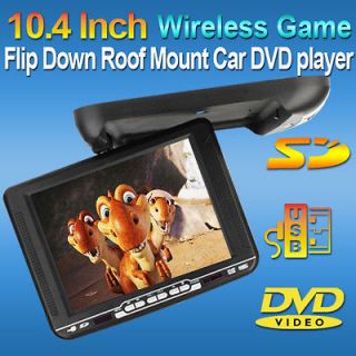   OverHead Ceiling Mount Black Car DVD CD Player Auto Stereo Radio