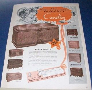 1941 Cavalier Cedar dower Chest Ad~every girls Christmas hopes~wish 