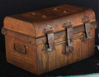   steel chic vintage box antique chest chippy shabby table trunk