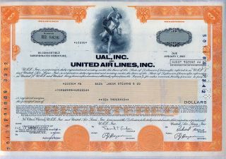 UAL Inc. United Air Lines Bond Stock Certificate Aviation