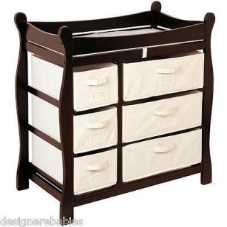   Basket 6 Drawer Storage Dresser Changing Table Changer EXPRESSO~ NEW