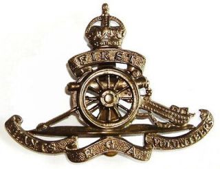 WW1 THE ROYAL FIELD ARTILLERY FIRST BADGE WHITE METAL