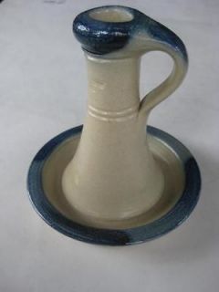 Wisconsin Art Pottery Columbus Studio Stoneware blue/green candle 