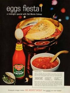 1959 Ad Eggs Fiesta Del Monte Tomato Catsup Sauce Recipe Midnight 