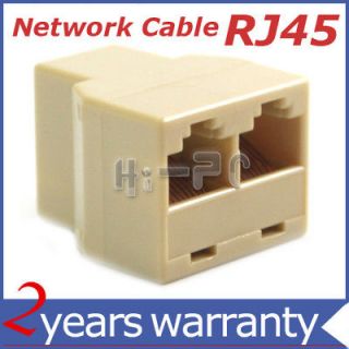 RJ45 CAT 5 6 LAN Ethernet Splitter Connector Adapter PC