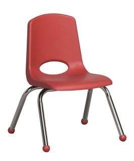 Ecr4kids Comfortable 12 Childrens Plastic Stackable Chair W/ Chrome 