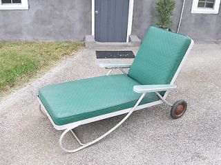 Vtg 50s Mid Century Aluminum Patio Chaise Lounge