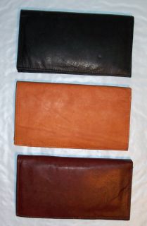 Leather Checkbook Wallet   Choice of Black, Burgandy, or Tan   Many 