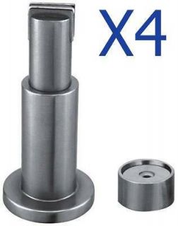 4X MAGNETIC ADJUSTABLE DOOR STOP, BRUSHED STAINLESS STEEL FINISH 