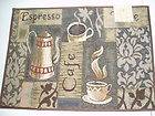 ESPRESSO COFFEE LATTE CAFE COTTON TAPESTRY ACCENT RUG MAT NWT