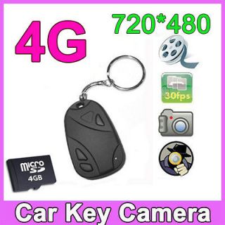   SPY Car Key Chain Camera Hidden DVR Covert Video Recorder DV 808+4GB