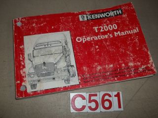 1997 Kenworth T2000 Owners Operators Manual Original Issue 9/96