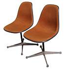   Vintage Herman Miller Eames Upholstered Fiberglass Side Shell Chairs