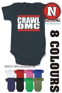 CRAWL DMC cute old school music hip hop baby grow gro onesie 1 month 